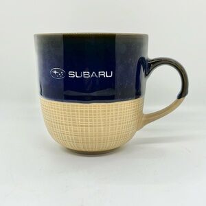 Subaru Blue and Tan Ceramic Mug Coffee Cup